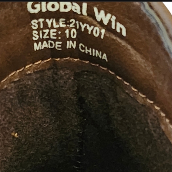 GLOBALWIN Vegan Cowgirl Boots Western Short Ankle Pull On BROWN 10 - Picture 5 of 5